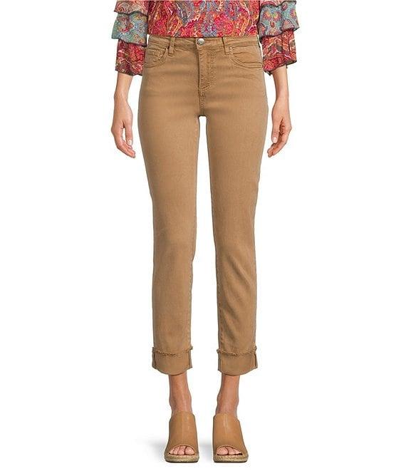 KUT from the Kloth Amy Straight Leg Rolled Up Fray Hem Cropped Jeans Product Image