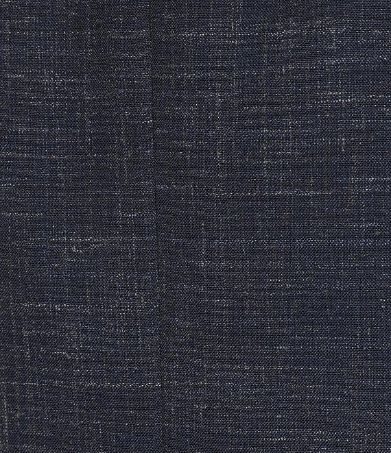 Hickey Freeman Modern Fit Flat Front Solid Linen Wool Blend 2-Piece Suit Product Image