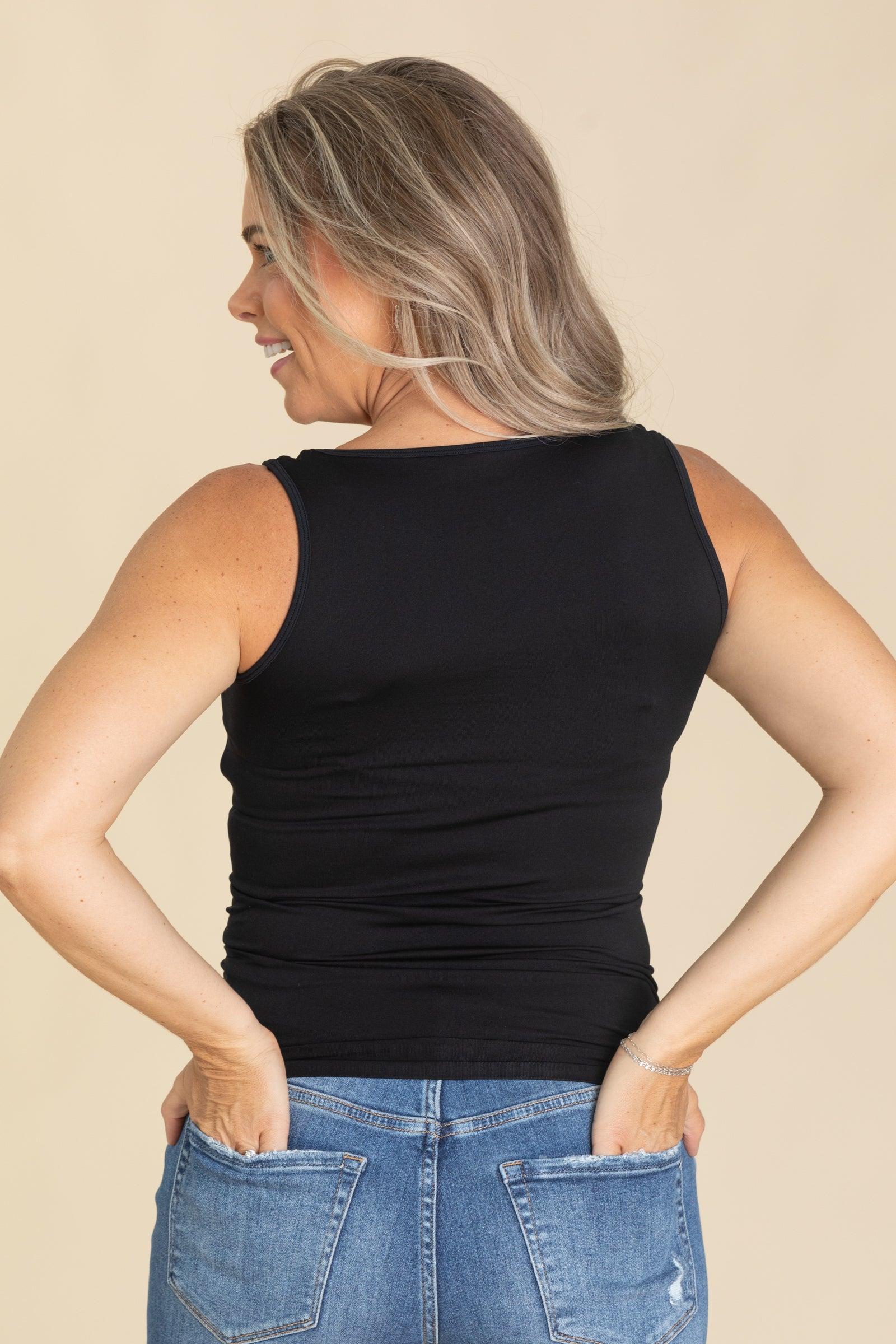 Scoop Neck Seamless Knit Tank Top Product Image