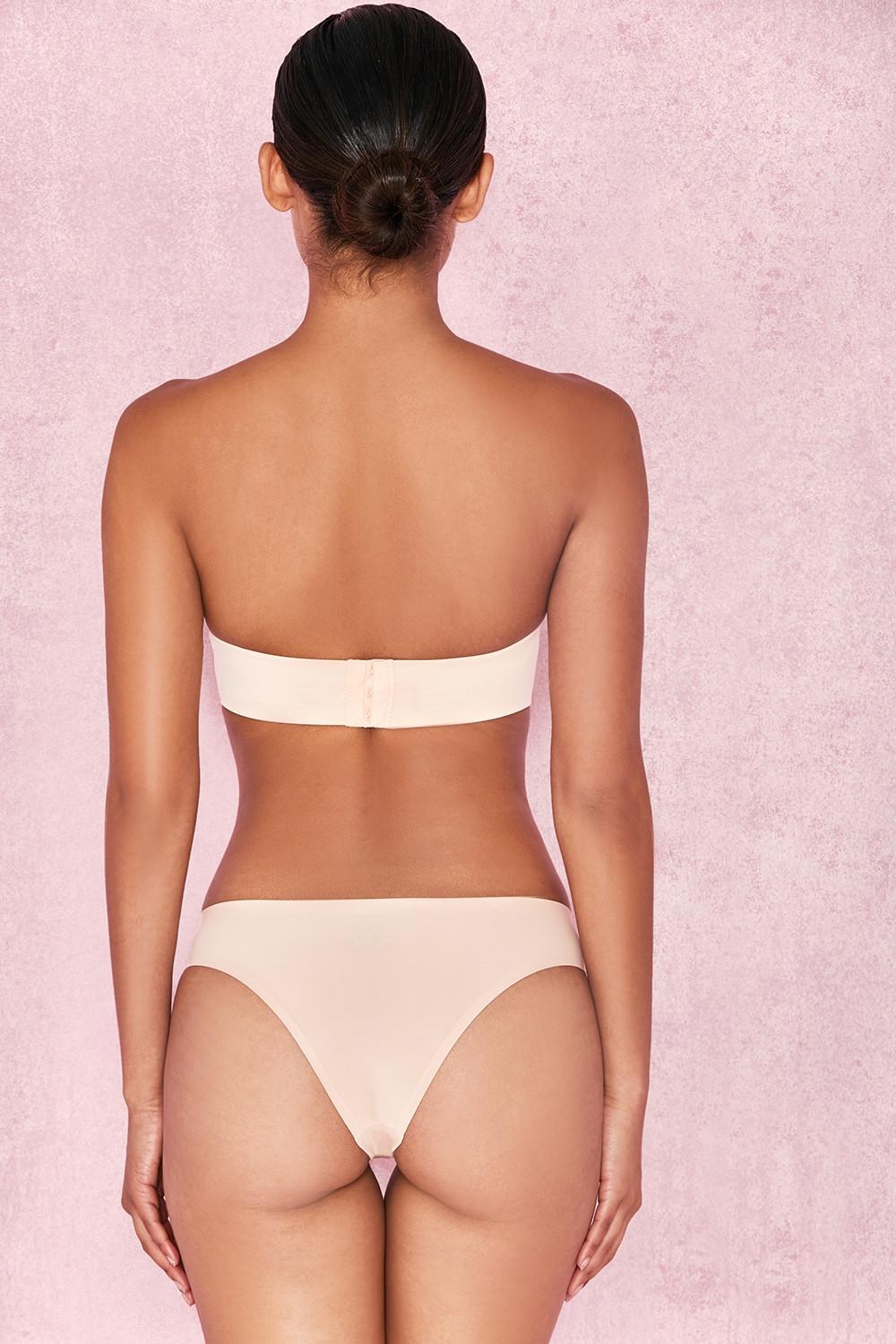 Smooth  plain molded strapless bra - beige Product Image