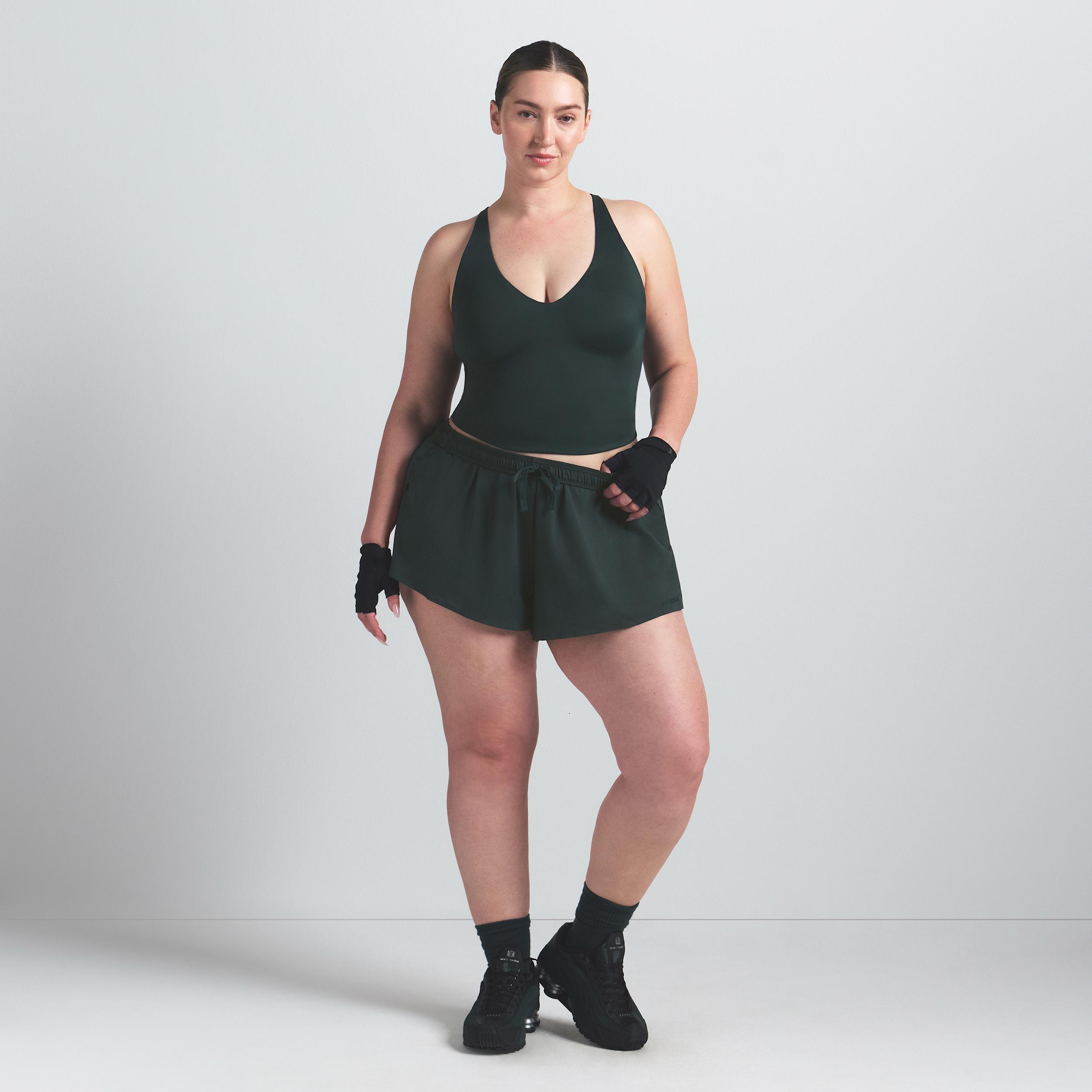 Nike Womens SKIMS Shine V-Neck Tank Top | SLSLS8621W-DKT Product Image