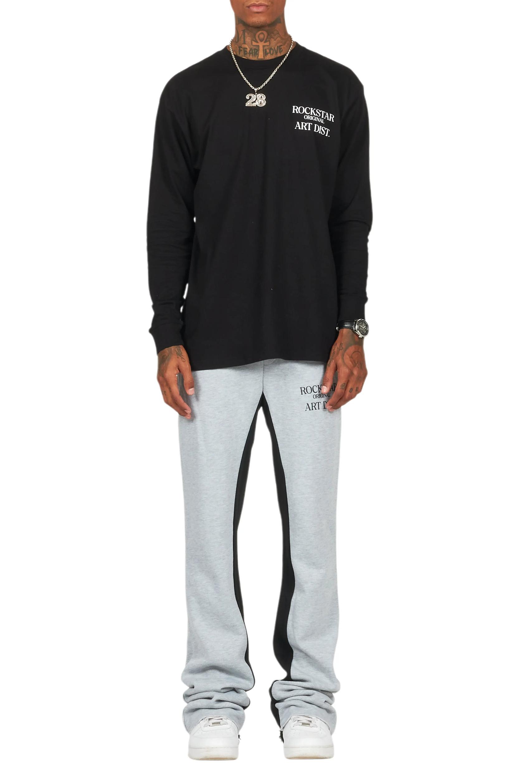 Briggs Black/Grey Long Sleeve T-Shirt/Baggy Pant Set Male Product Image