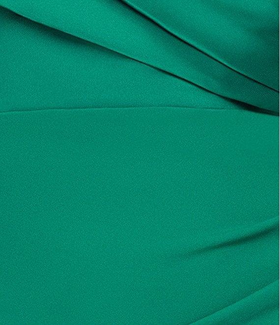 Betsy & Adam Plus Size Off-the-Shoulder Scuba Crepe Dress Product Image