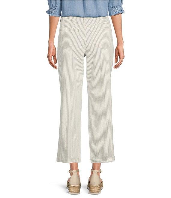 NYDJ Teresa High-Rise Wide-Leg Stripe Ankle Jeans Product Image