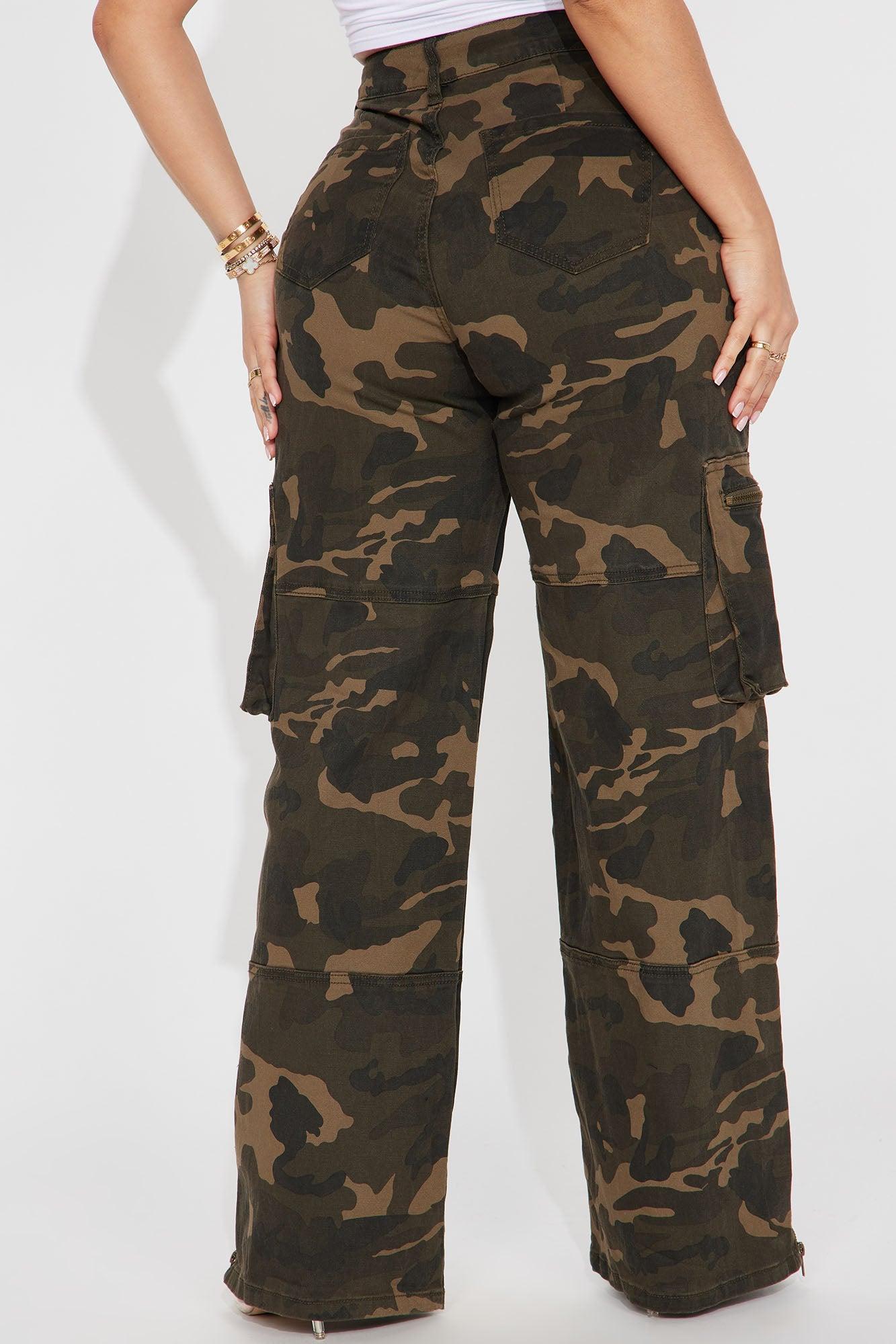 Give It Up Camo Cargo Pant - Olive/combo Product Image