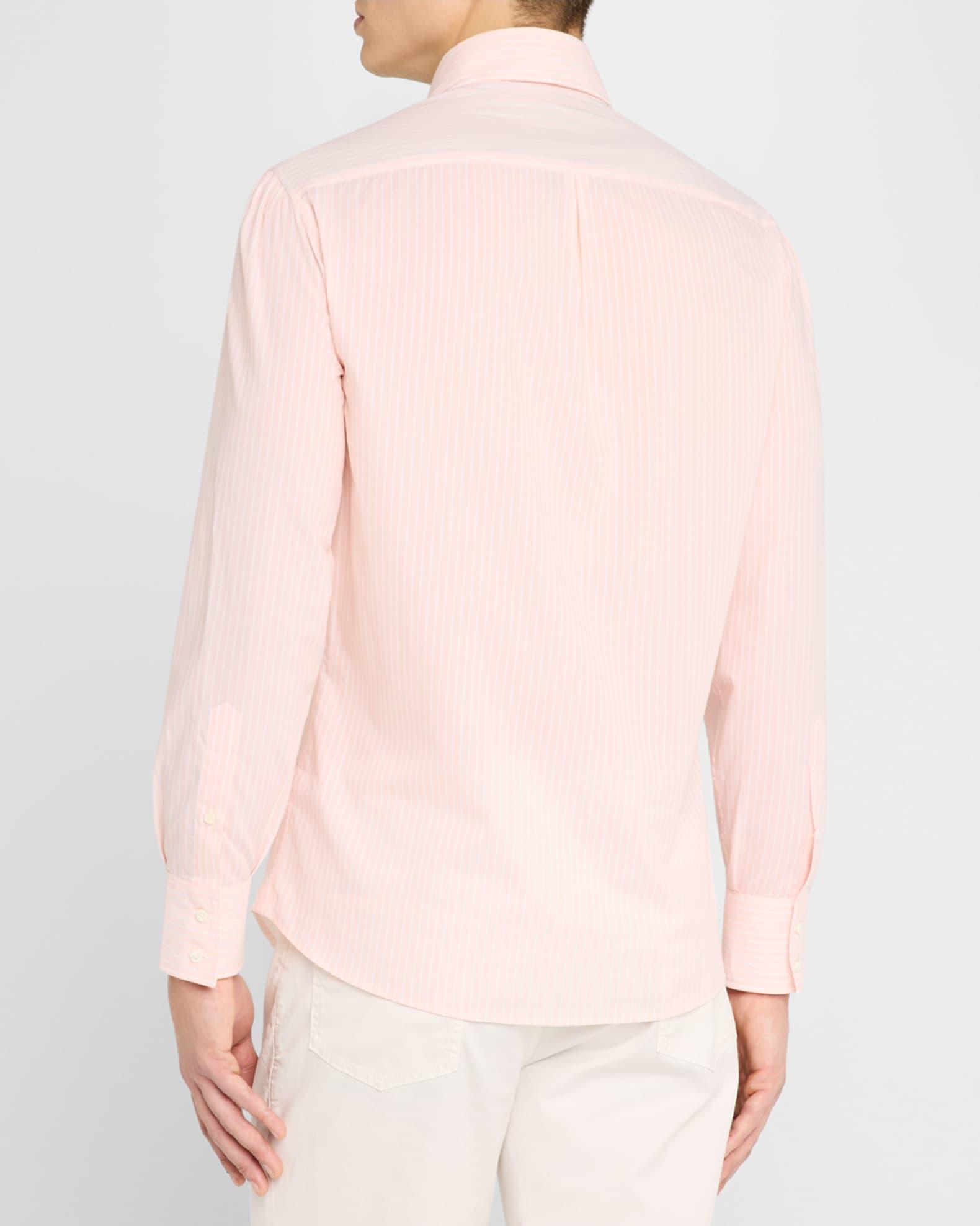 Men's Cotton Chambray Stripe Sport Shirt Product Image