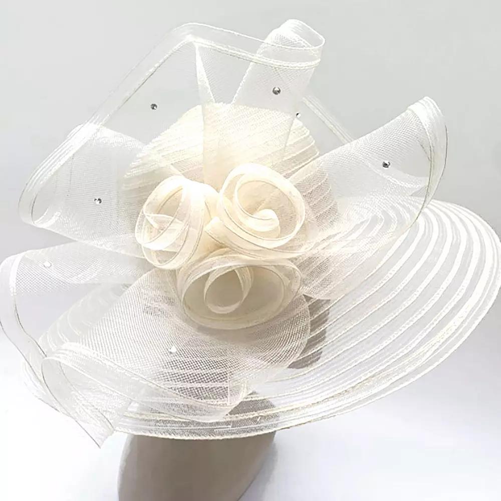 Women's Bellisima Sheer Wide-Brim Hat, Beige Khaki Product Image