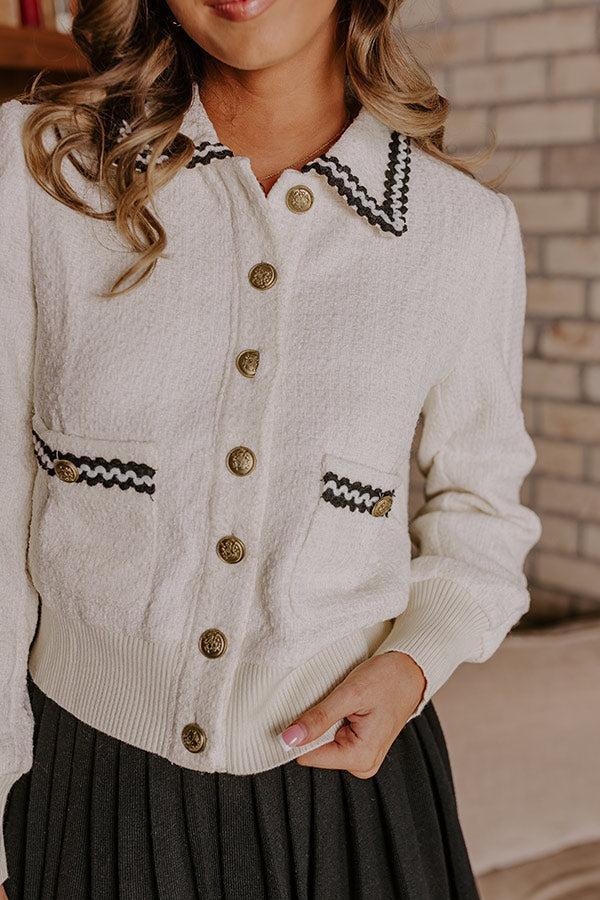 Charming Glance Wool-Blend Knit Jacket Product Image