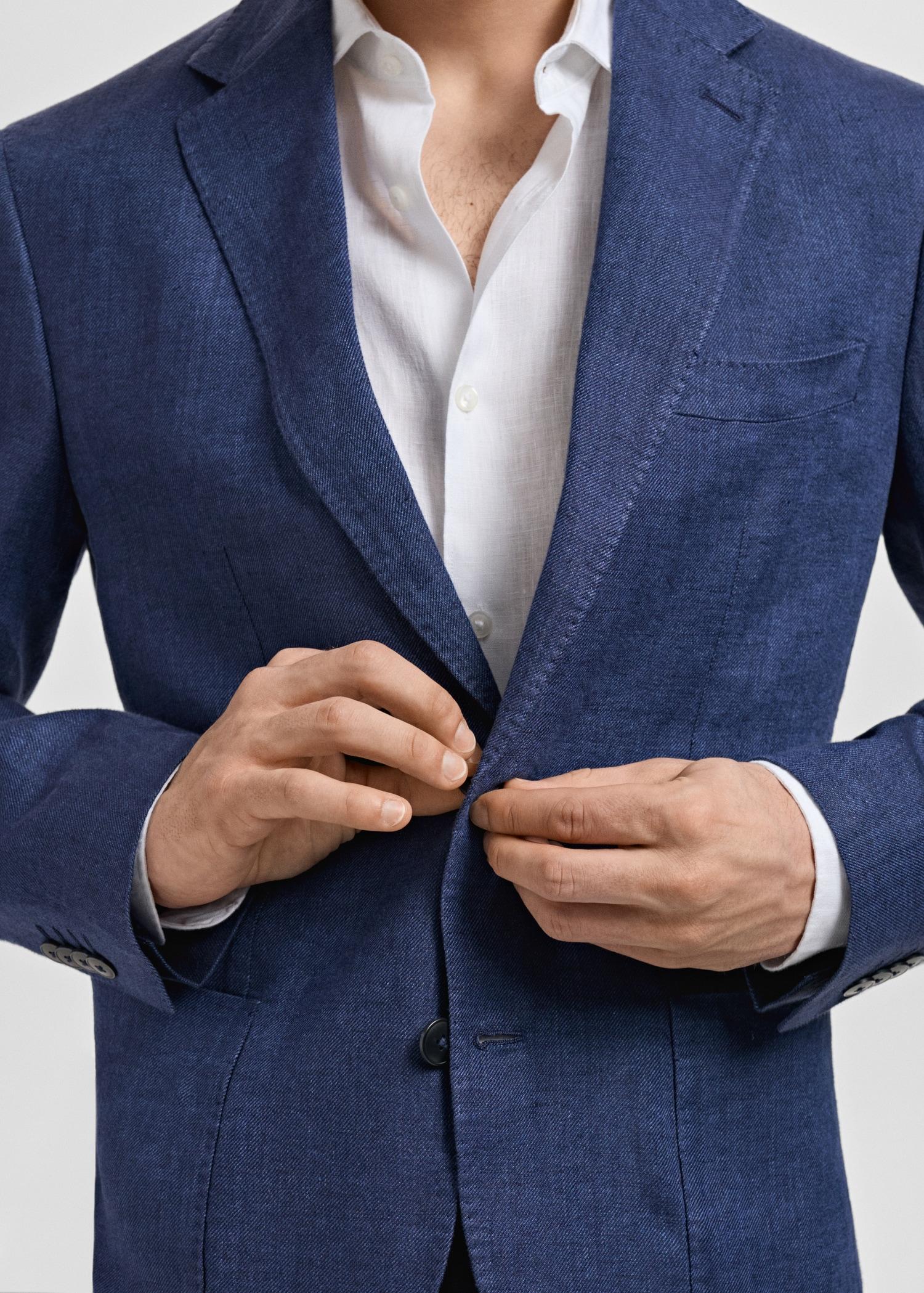 Salerno suit blazer 100% linen slim fit - Men | MANGO USA Product Image