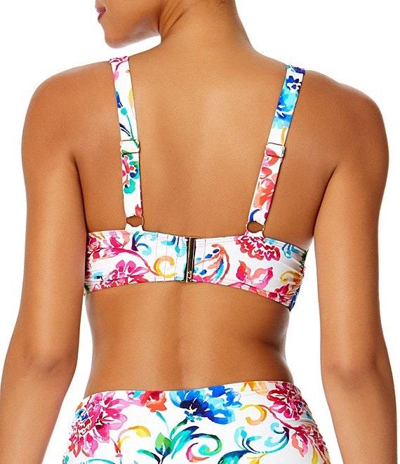 Anne Cole Watercolor Paisley Fold Over High Waist Swim Bottom Product Image