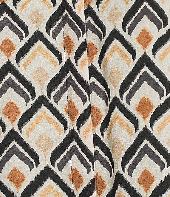 Investments Plus Size Caroline Signature Diamond Border V-Neck 3/4 Sleeve Button Front Top Product Image