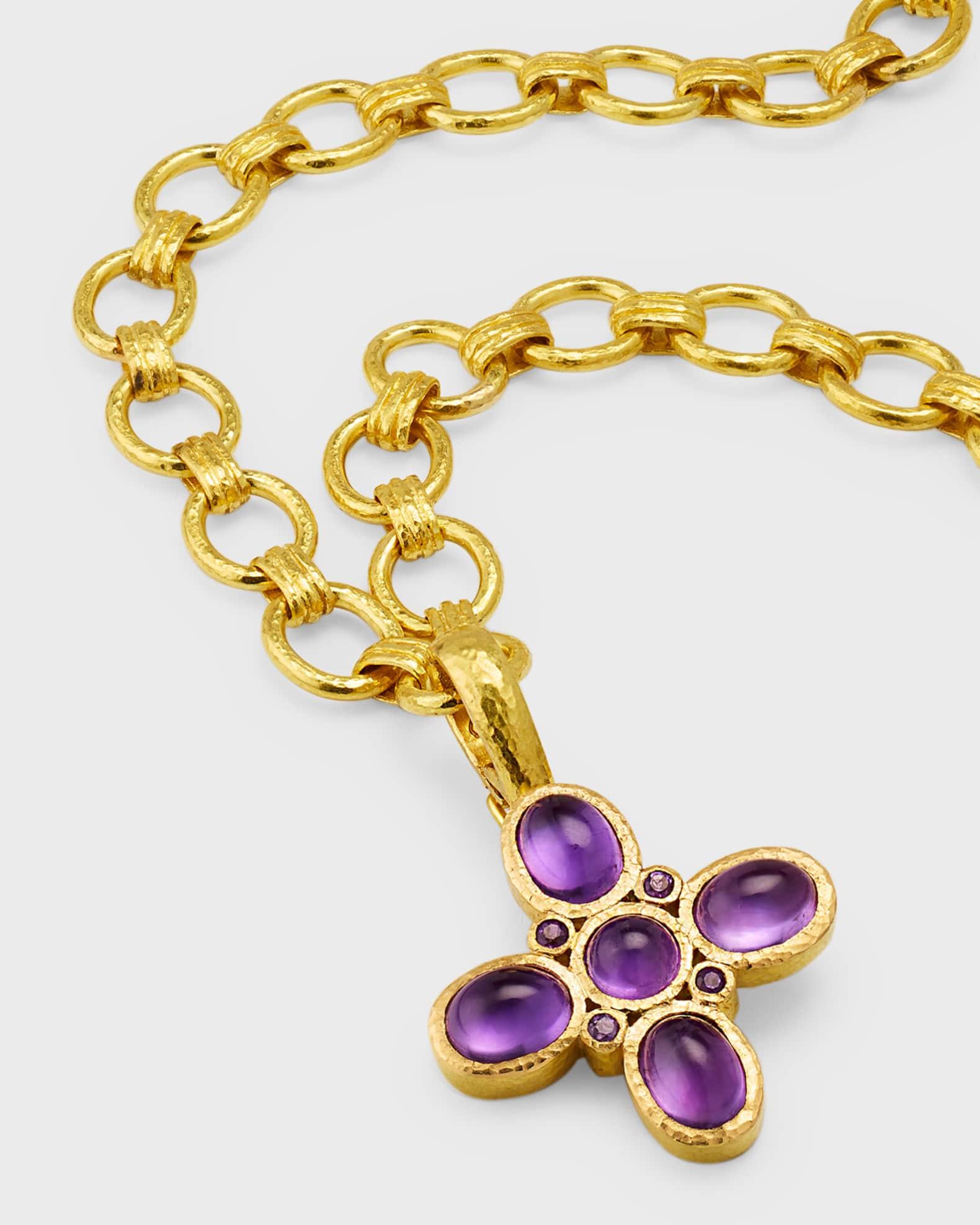 19K Amethyst Clover Pendant Product Image