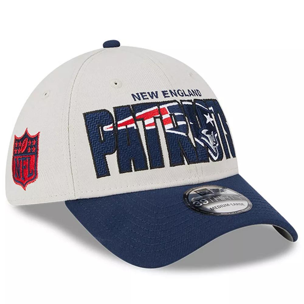 Men's New Era Stone/Navy New England Patriots 2023 NFL Draft 39THIRTY Flex Hat,  Product Image