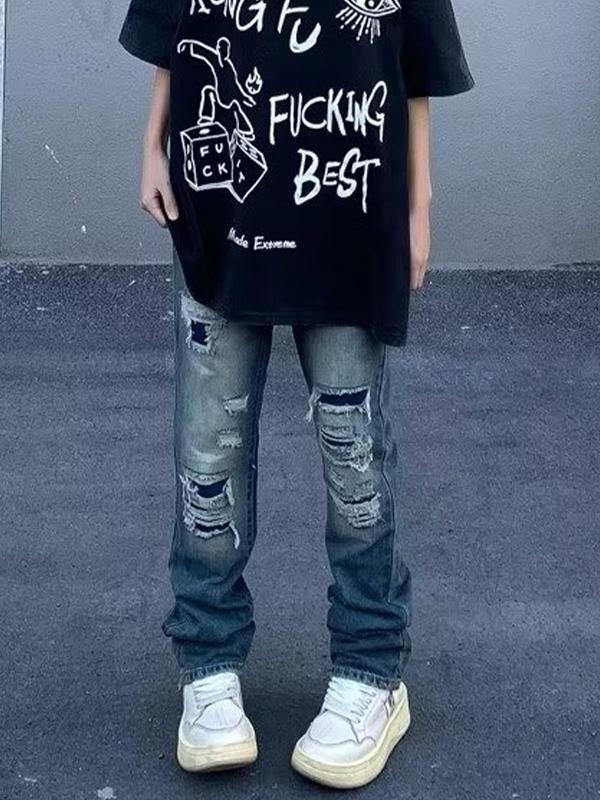 Men's Distressed Ripped Slim Jeans Product Image