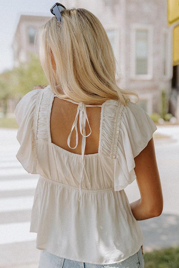 Share The Love Babydoll Top In Cream Product Image