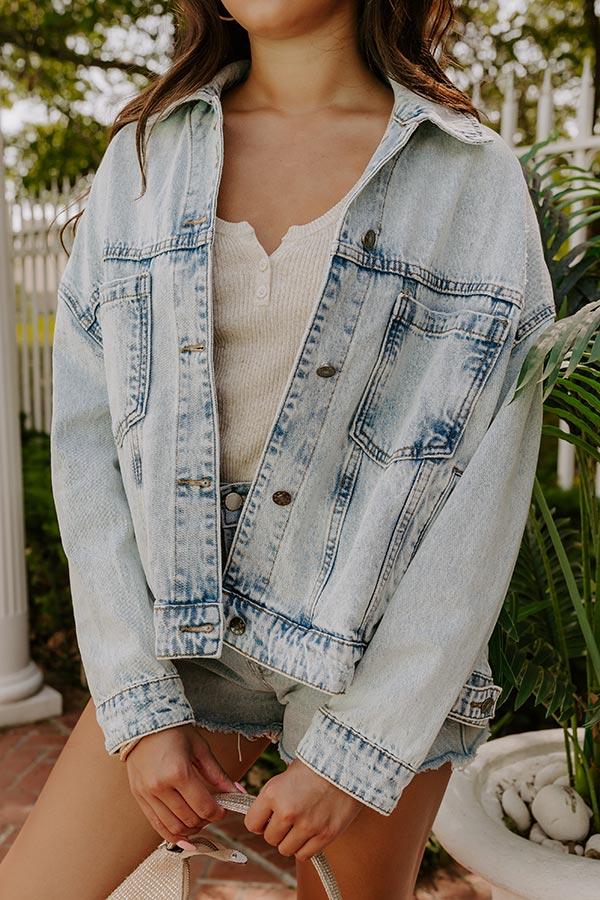 Classic Charm Denim Jacket in Light Wash Product Image