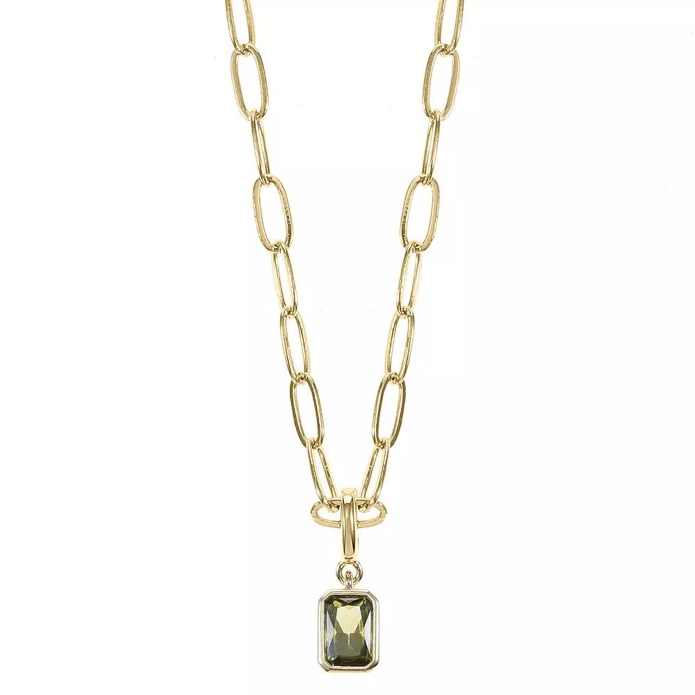 City Luxe Crystal Birthstone Pendant Necklace, Women's, Size: 18-20" ADJ, August Gold Tone Product Image