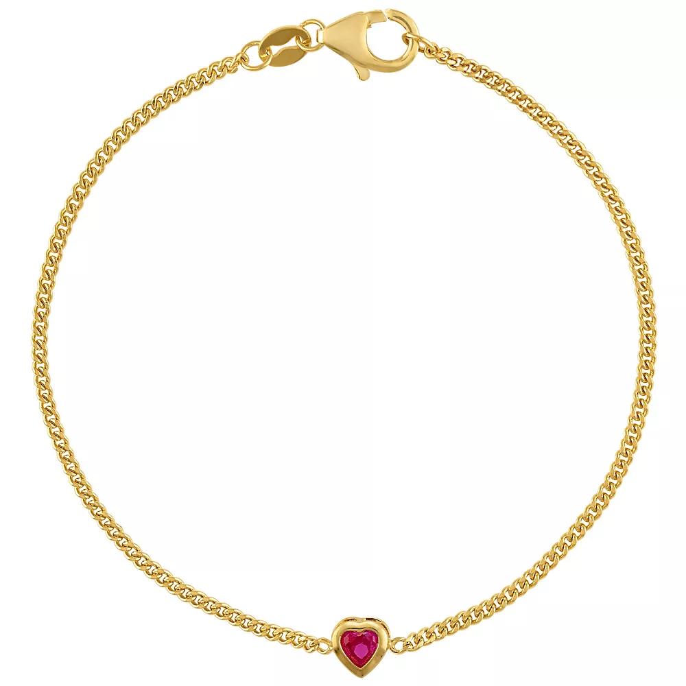 Designs by Gioelli 14k Gold Over Sterling Silver Gemstone Curb Chain Bracelet, Womens, Peridot Product Image