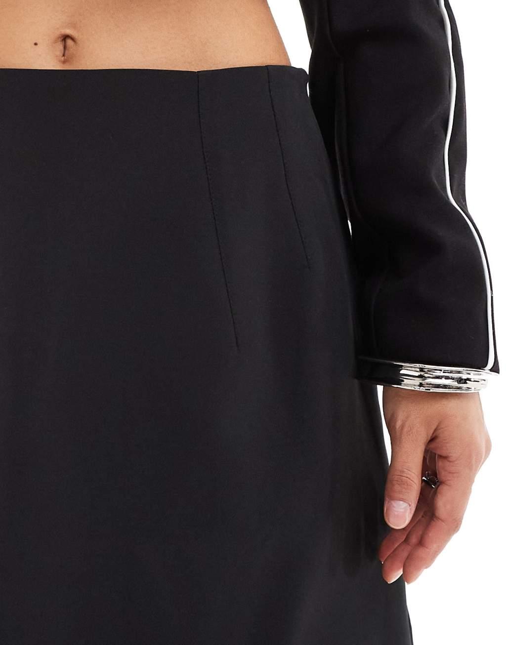 ASOS DESIGN tailored high waist mini skirt in black Product Image