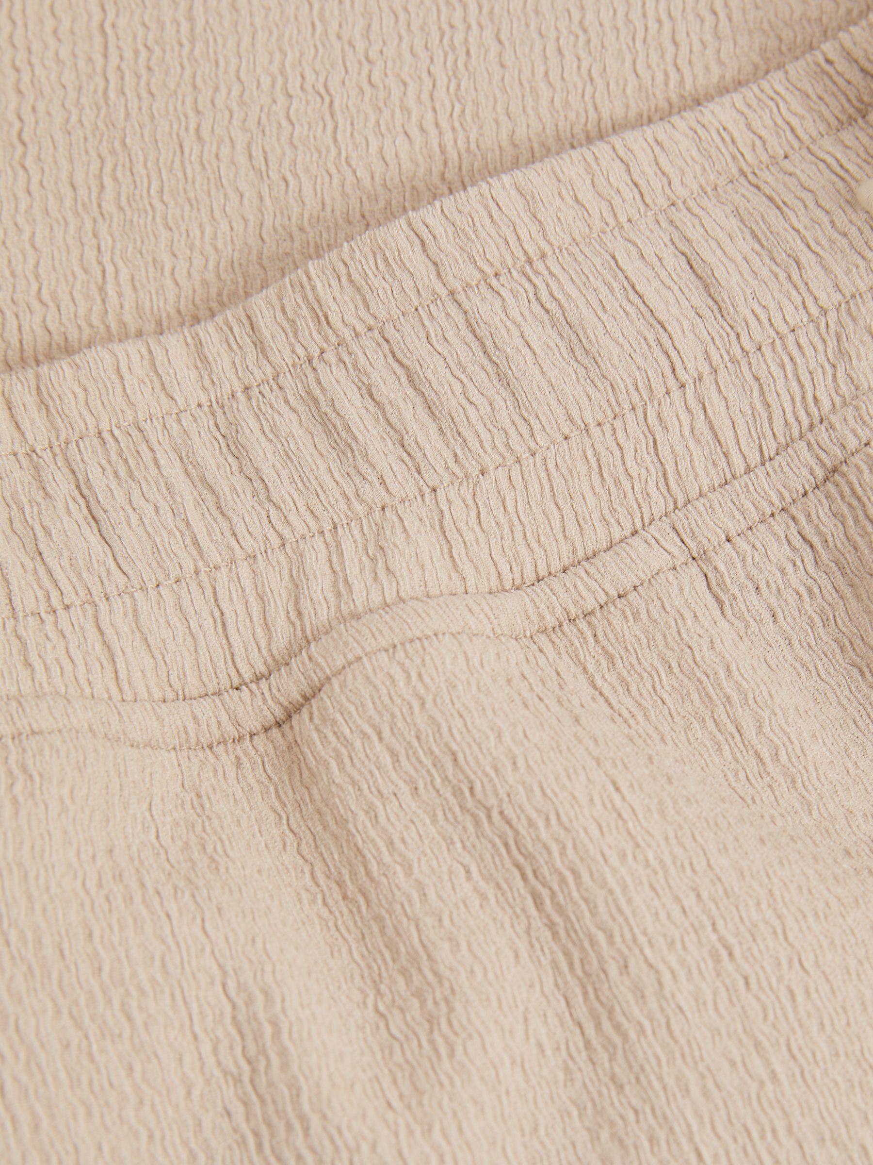 Textured Crepe Drawstring Shorts in Oatmeal Product Image