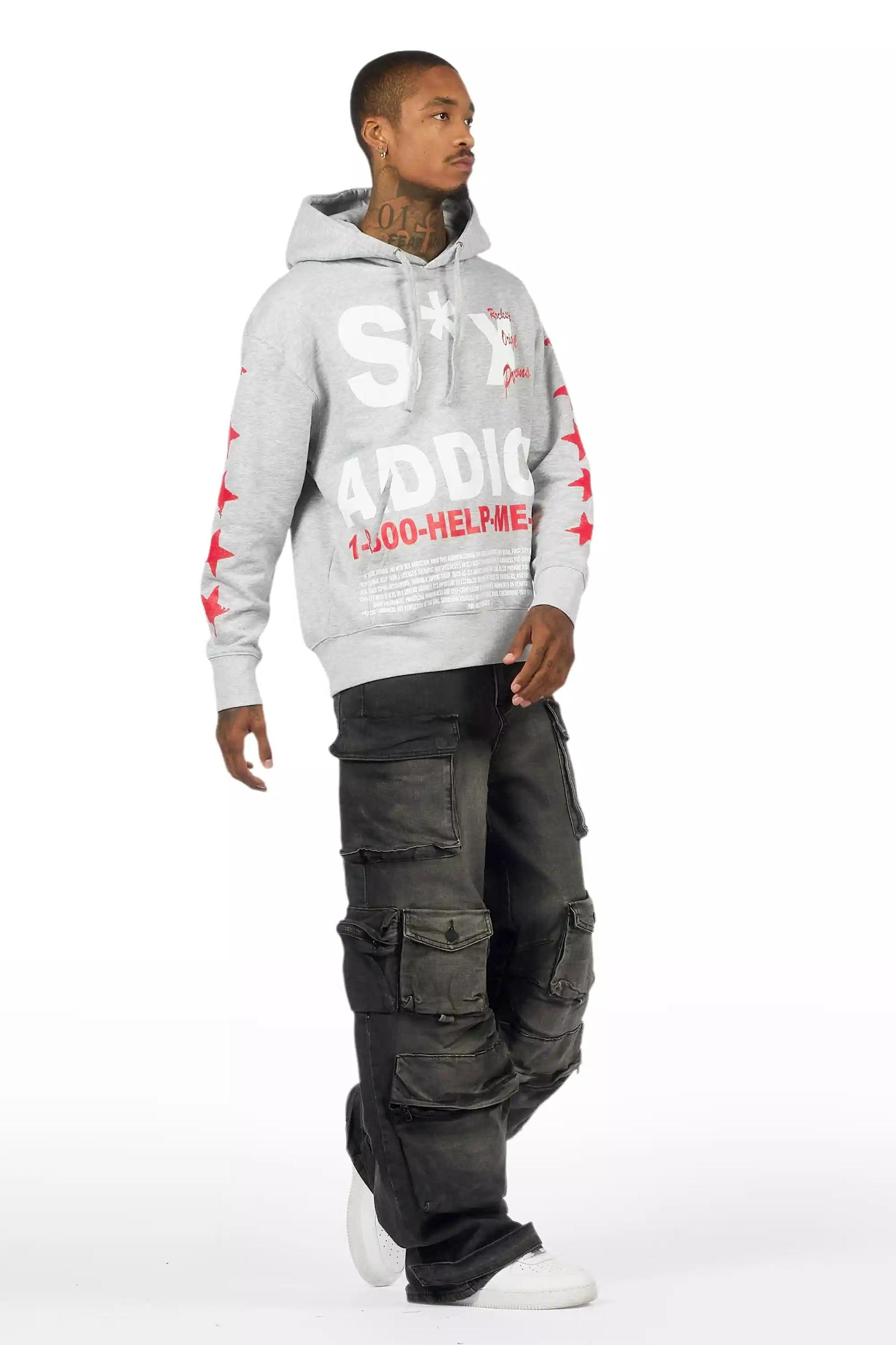 Mahesh Dark Grey Baggy Cargo Jean Male Product Image