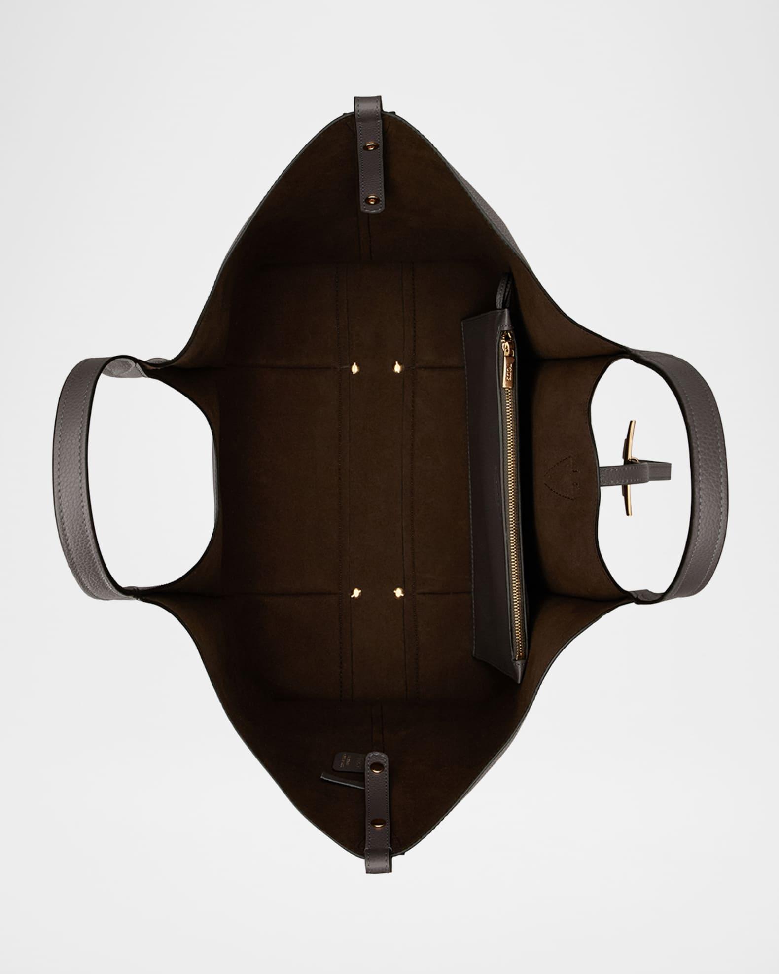 T Pendant Leather Shopper Tote Bag Product Image