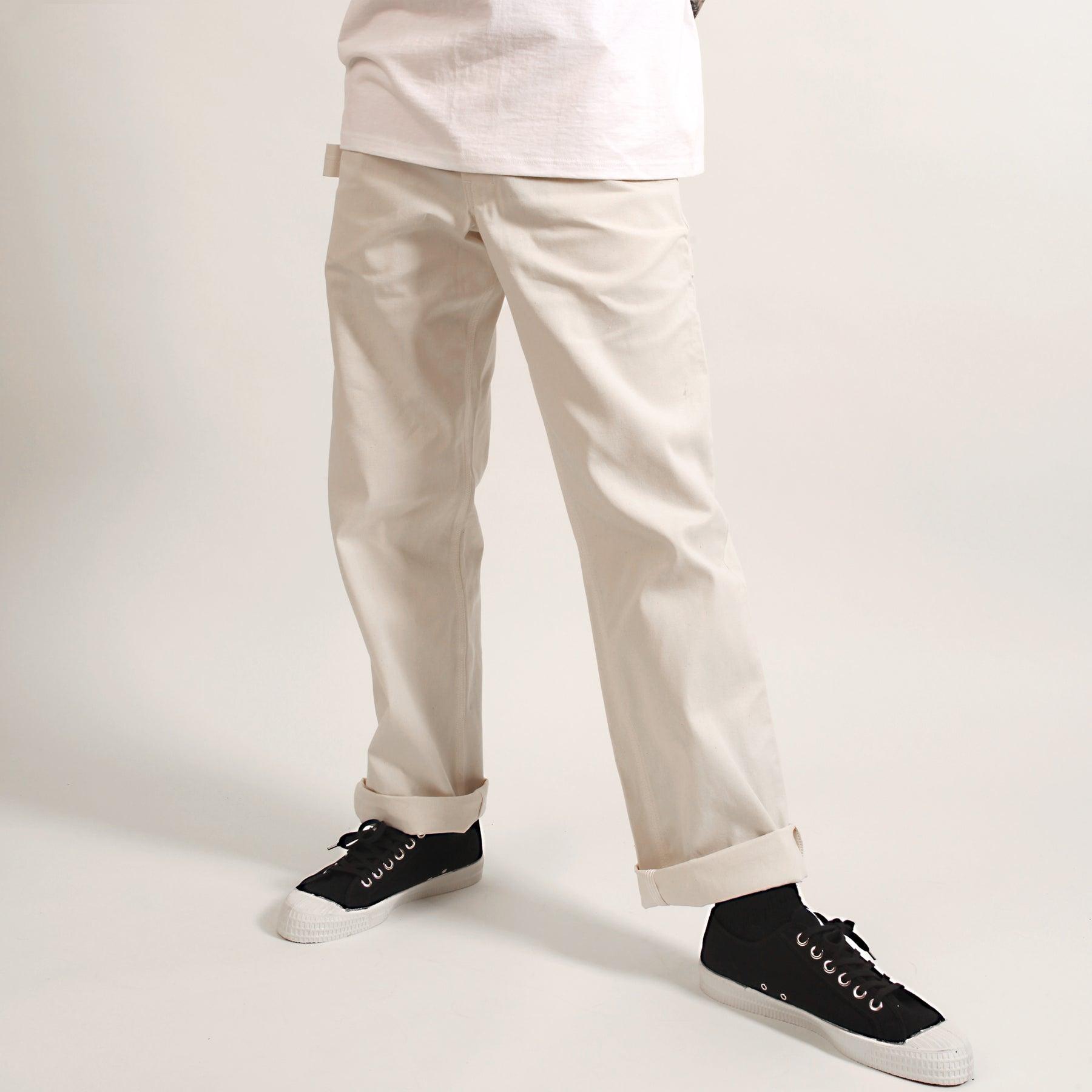 Ace Drop Cloth Tradesman Carpenter Pants - White Product Image
