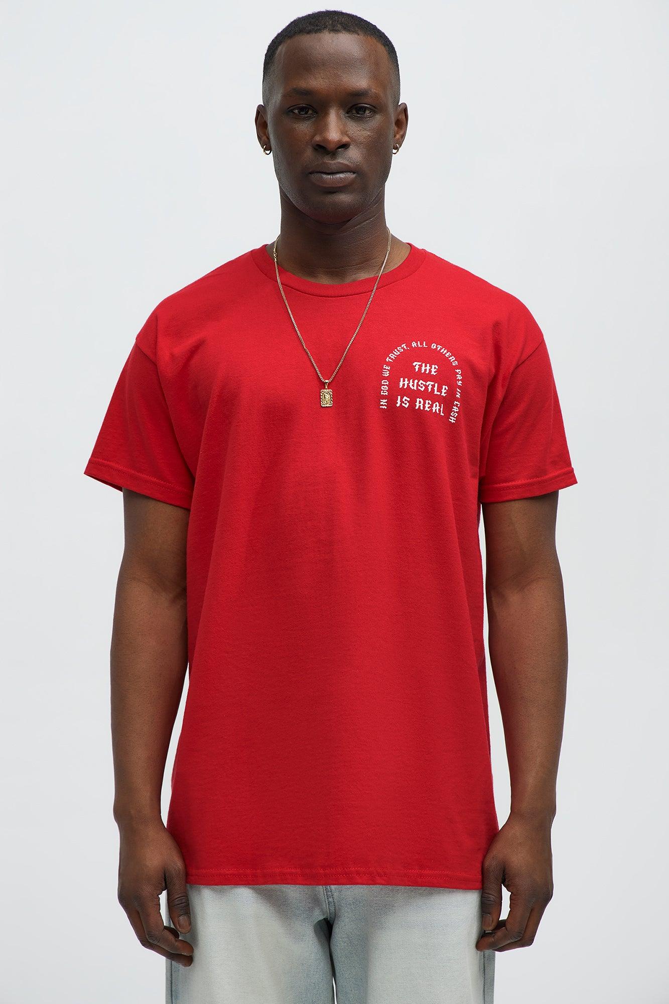 The Real Hustle Short Sleeve Tee - Burgundy Product Image