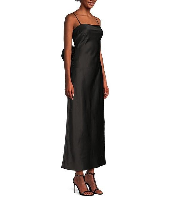 Allison & Kelly Square Neck Spaghetti Straps Bow Back Dress Product Image