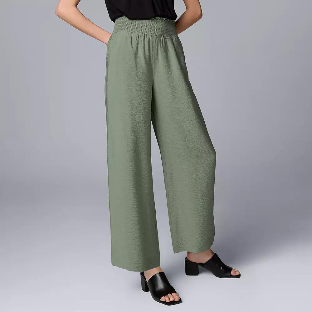 Women's Simply Vera Vera Wang Wide Leg Travel Pants, Size: XL, Malyn Green Product Image