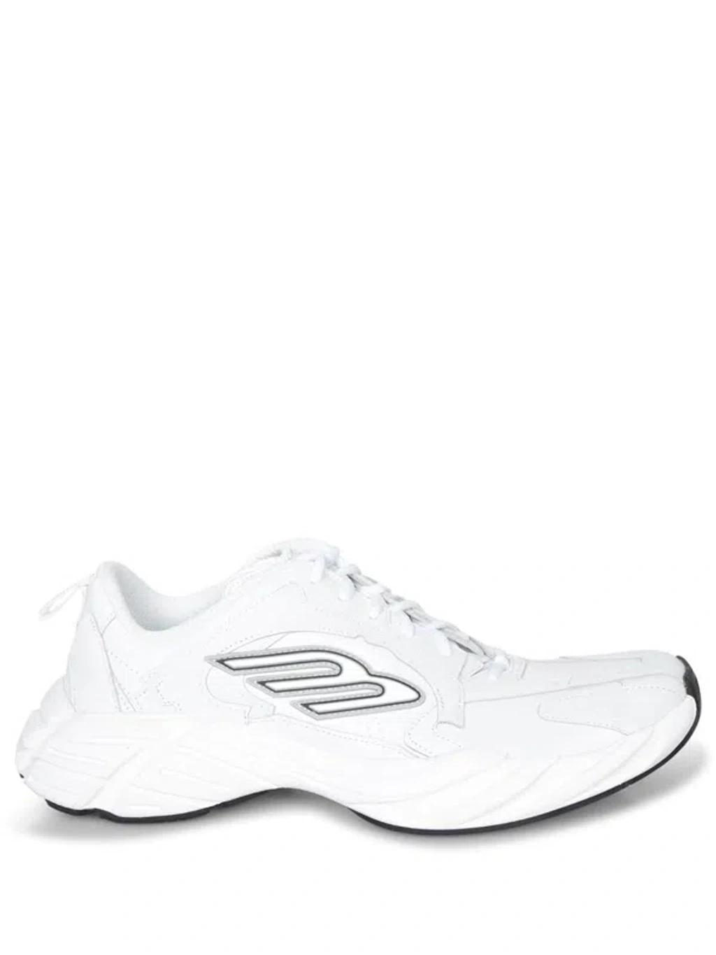 BALENCIAGA Men White Cowskin And Polyester Monday Shoe Sneakers Product Image