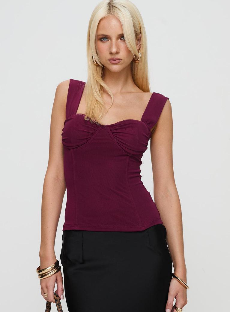 Kyrie Longline Corset Top Purple Product Image