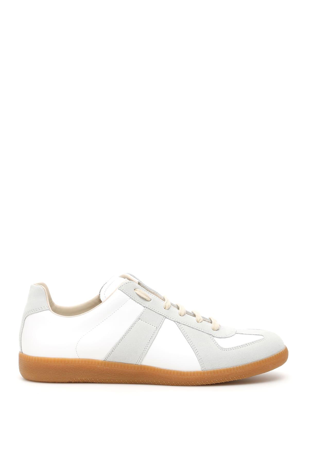 MAISON MARGIELA Replica Leather And Suede Sneakers In White Product Image
