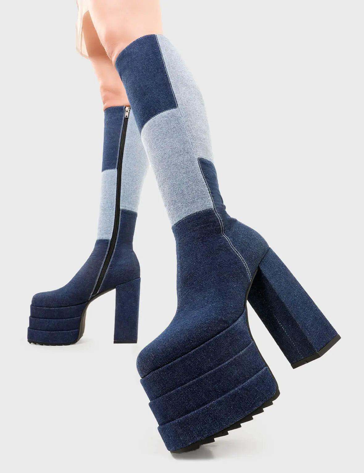 Talk Of The Town Platform Knee High Boots Product Image