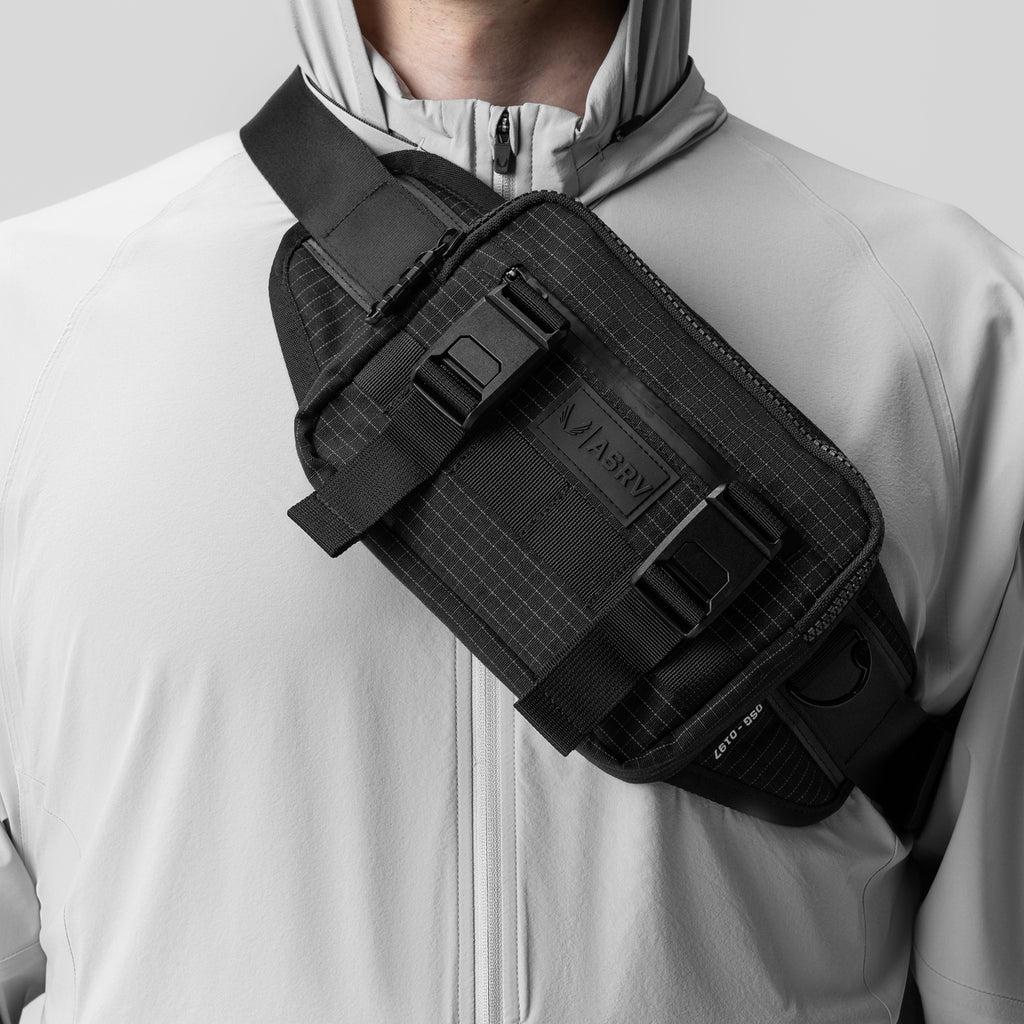 0197. Small Crossbody Bag - Black "Grid" Product Image