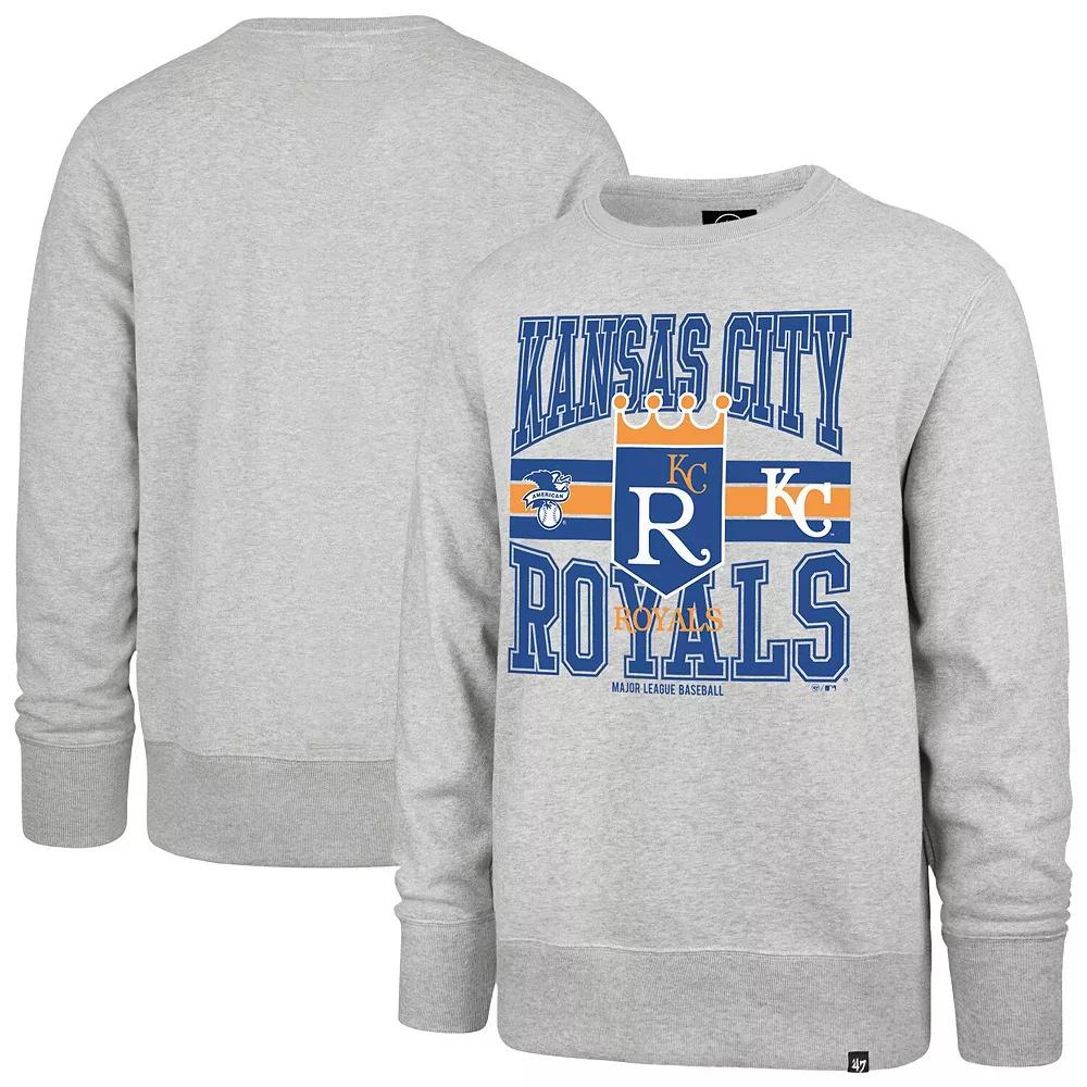 Men's '47 Gray Kansas City Royals Letters Headline Pullover Sweatshirt,  Product Image