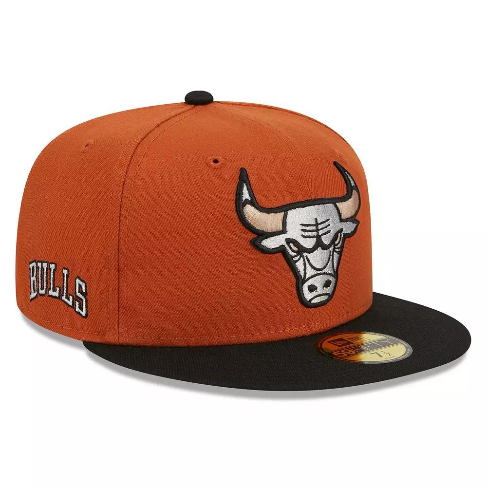 Men's New Era Rust/Black Chicago Bulls Two-Tone 59FIFTY Fitted Hat, Size: 7 1/8, Team Product Image