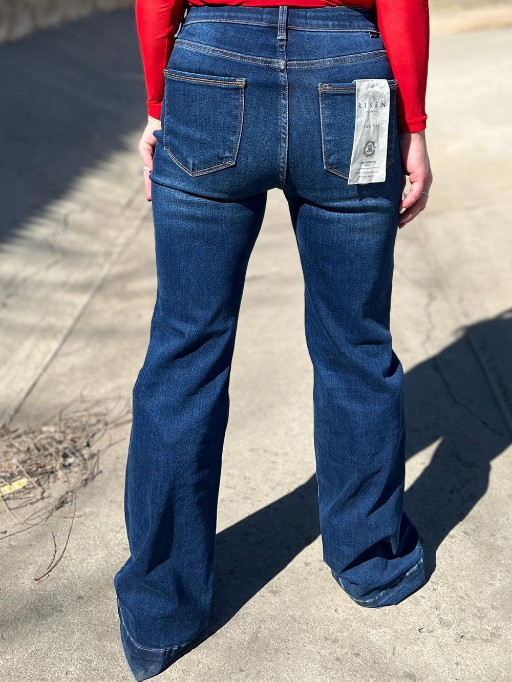 Risen Dark Wash High Rise Tummy Control Jeans Product Image