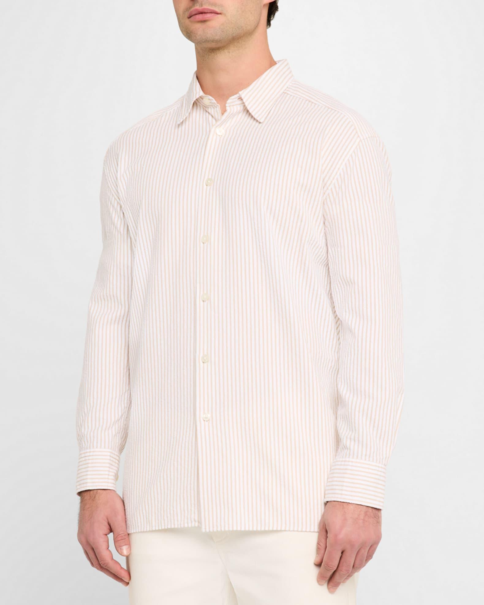 Men's Cole Cotton Stripe Casual Button-Down Shirt Product Image