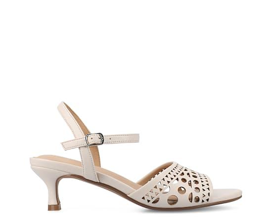 Journee Jessly Women's Cut Out Design Ankle Strap Kitten Heel Sandals,  Product Image