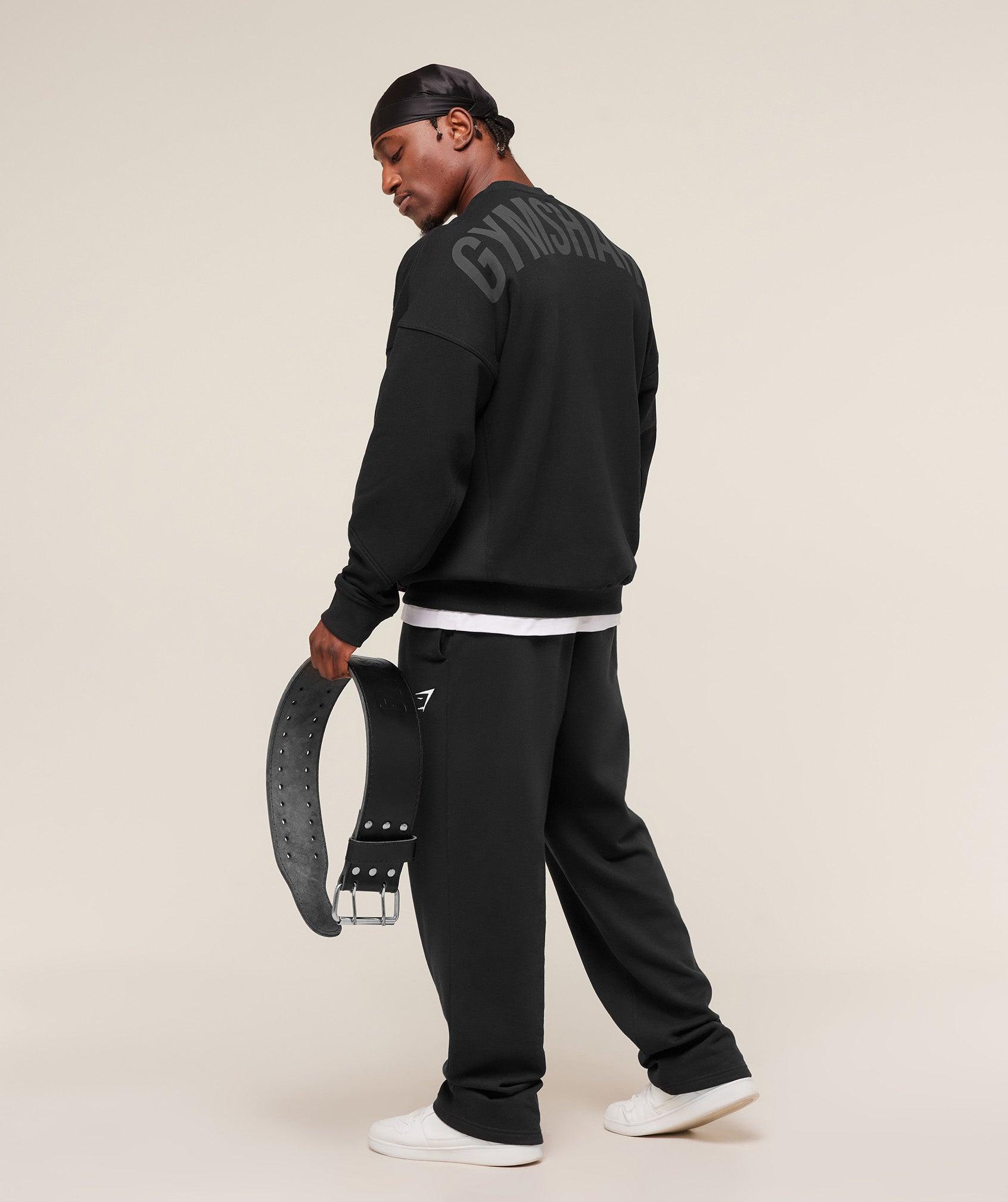 Gymshark Power Crew - Black/Asphalt Grey Male Product Image