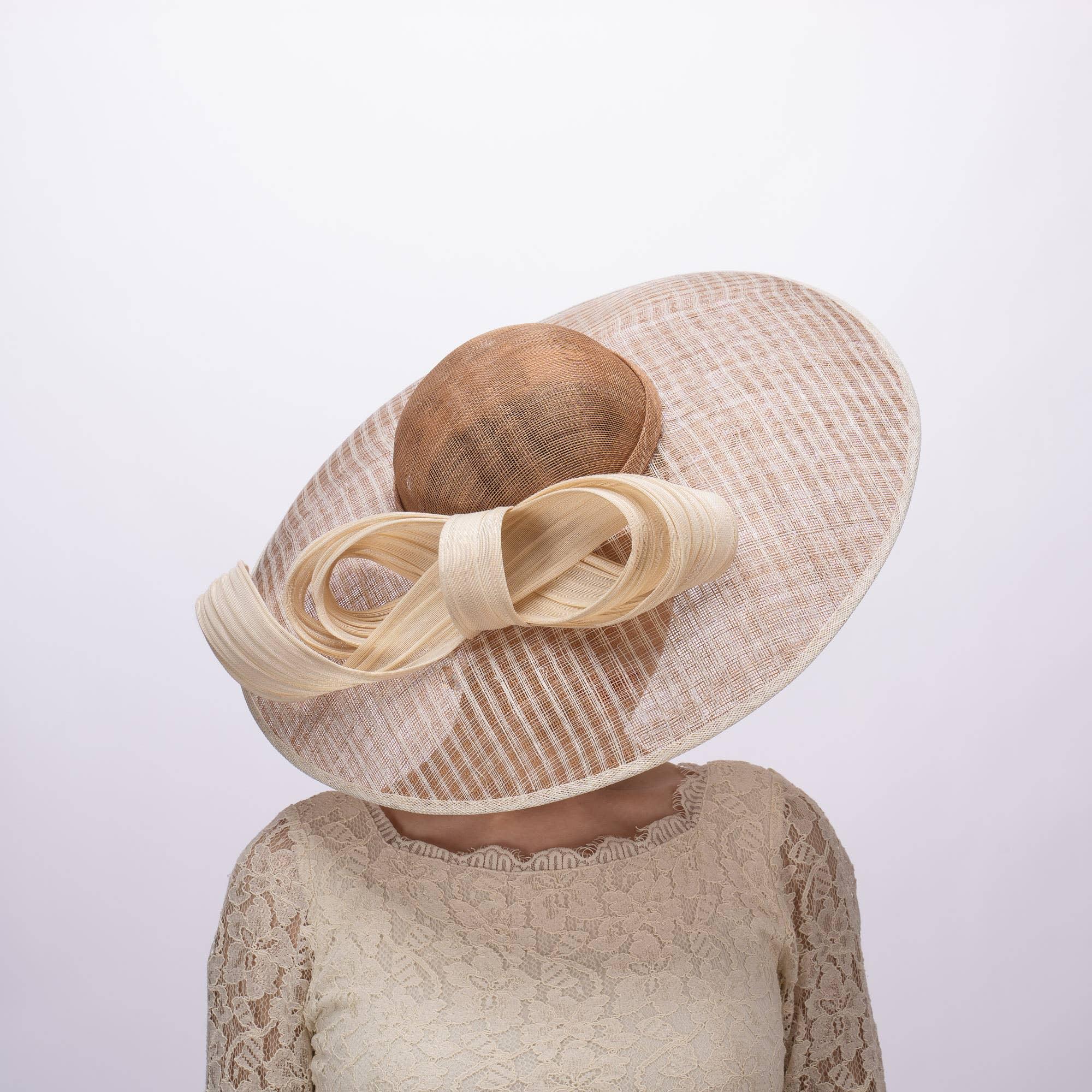 Dual Color Sinamay Base With Jinsin Buntal Bow Product Image