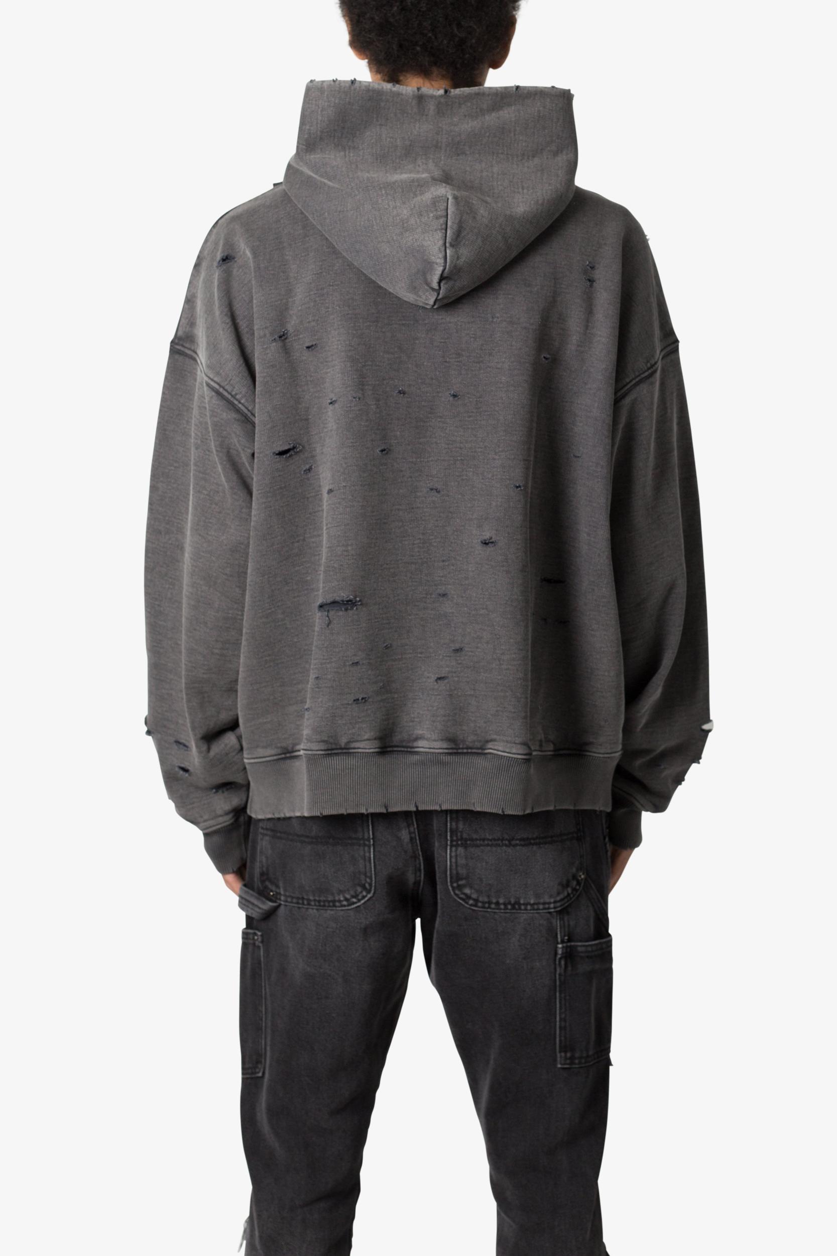 Breeze Destroyed Hoodie - Washed Black Product Image