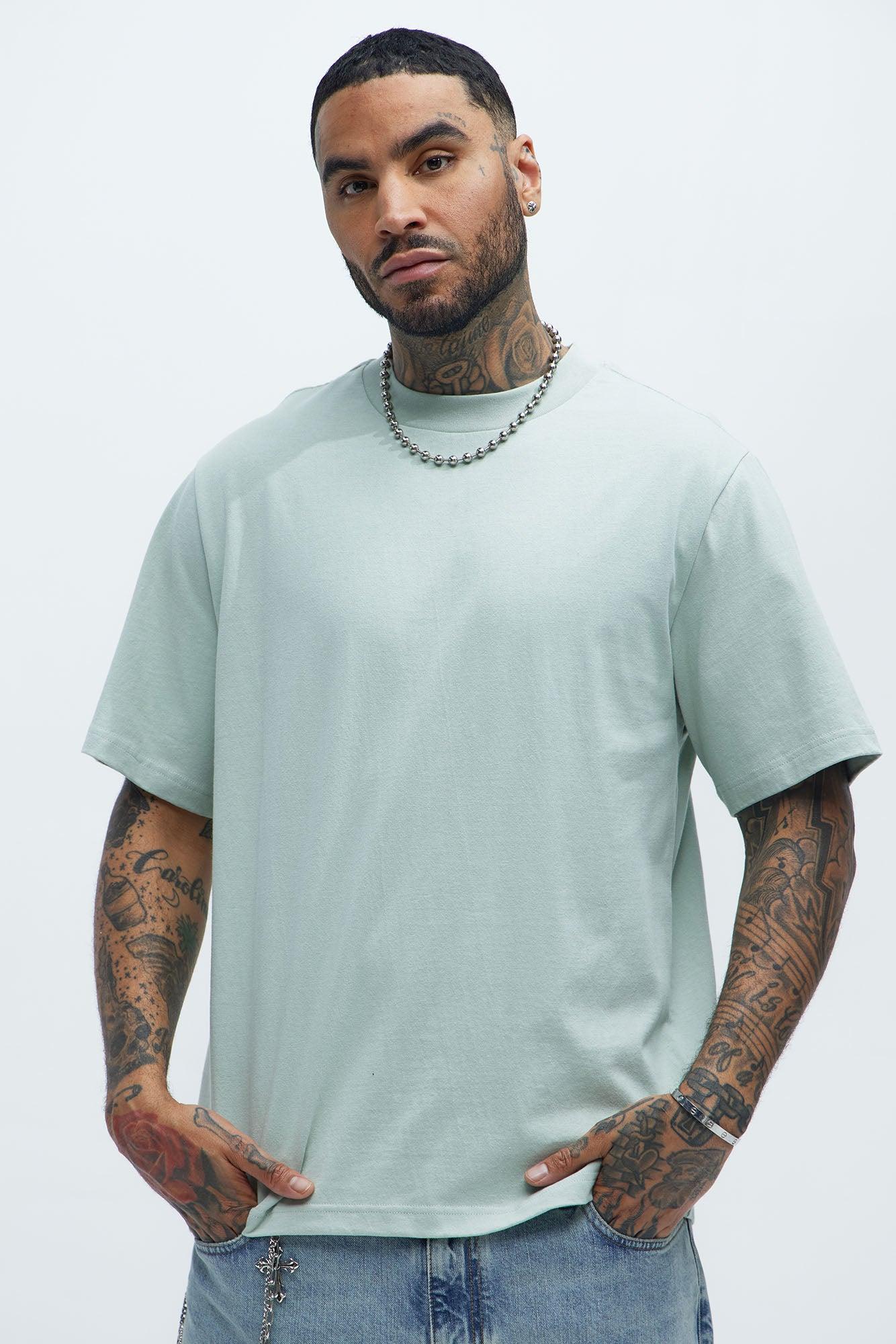 Oversized Heavyweight Short Sleeve Tee - Sage Product Image