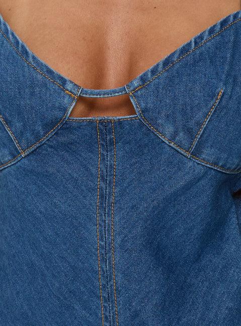 Arwen Denim Mini Dress Blue Product Image
