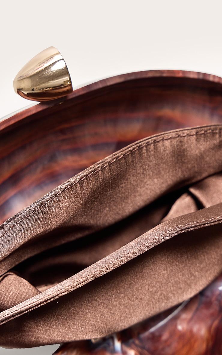 Brown Gradient Shell Hard Clutch Bag Product Image