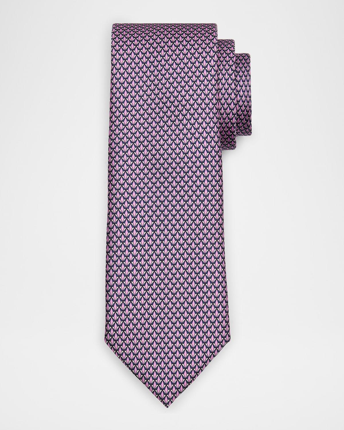 Mens Printed Diamonds Silk Tie Product Image
