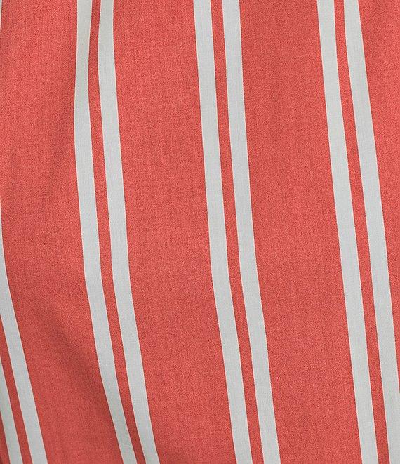 ELAN Stripe Cotton Blend Square Neck Sleeveless Belted Maxi Dress Product Image