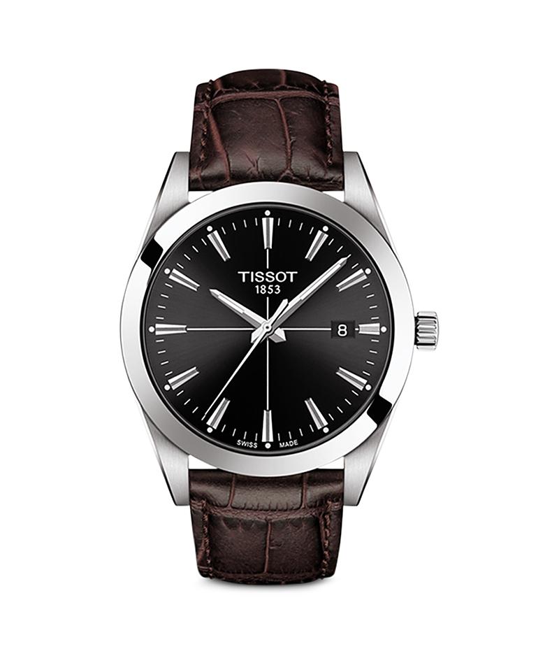 Tissot Womens Gentleman Brown Embossed Leather Watch Product Image