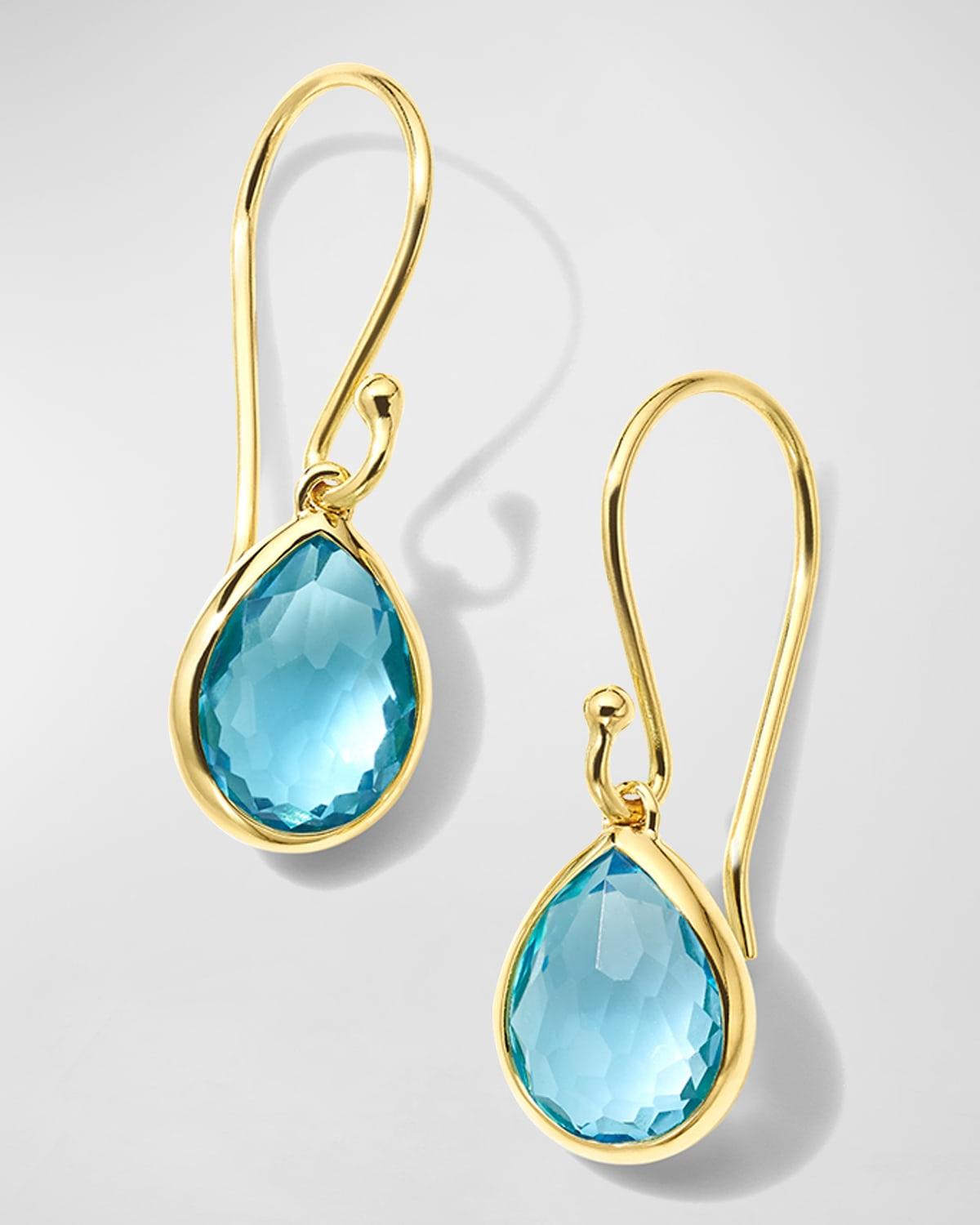 Womens Rock Candy 18K Green Gold & LondonTopaz Teeny Teardrop Earrings Product Image